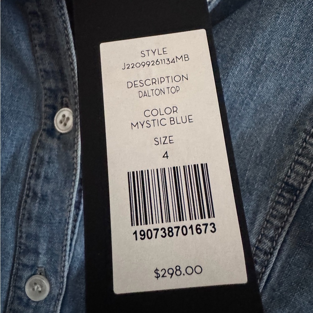 NWT Veronica Beard Dalton top in mystic blue - Picture 5 of 7